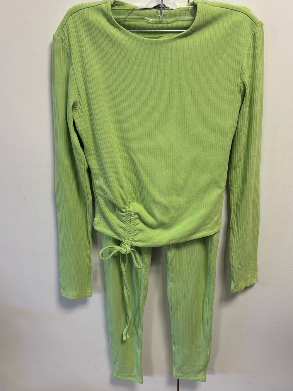 By Egreis M lime green pant set Y2K streetwear festival monochrome
